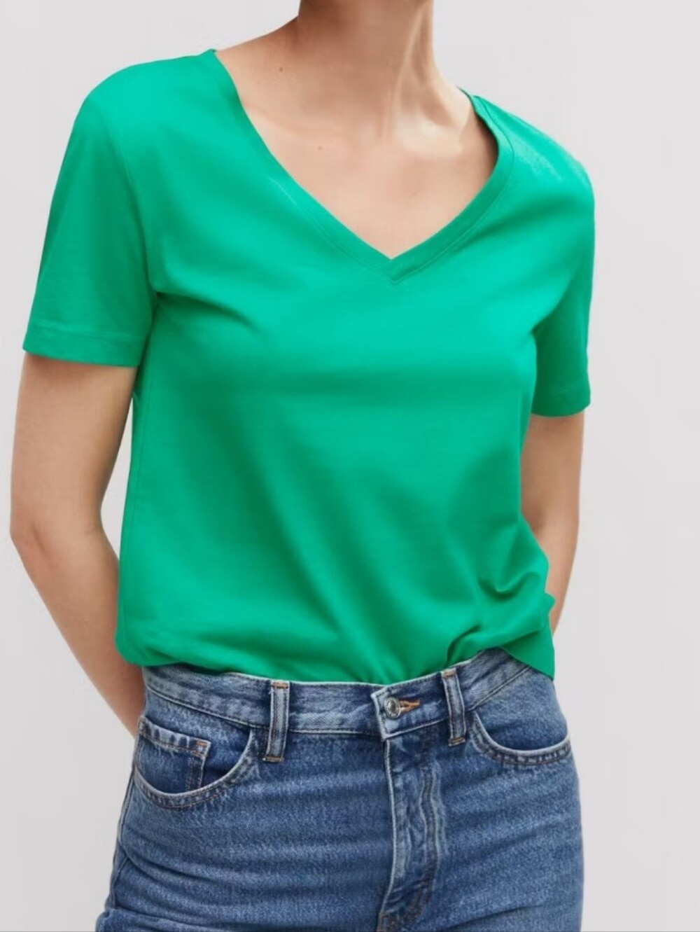 A New Day Size 2XL Kelly Green Cotton T-shirts Women's Plus Size Stretch